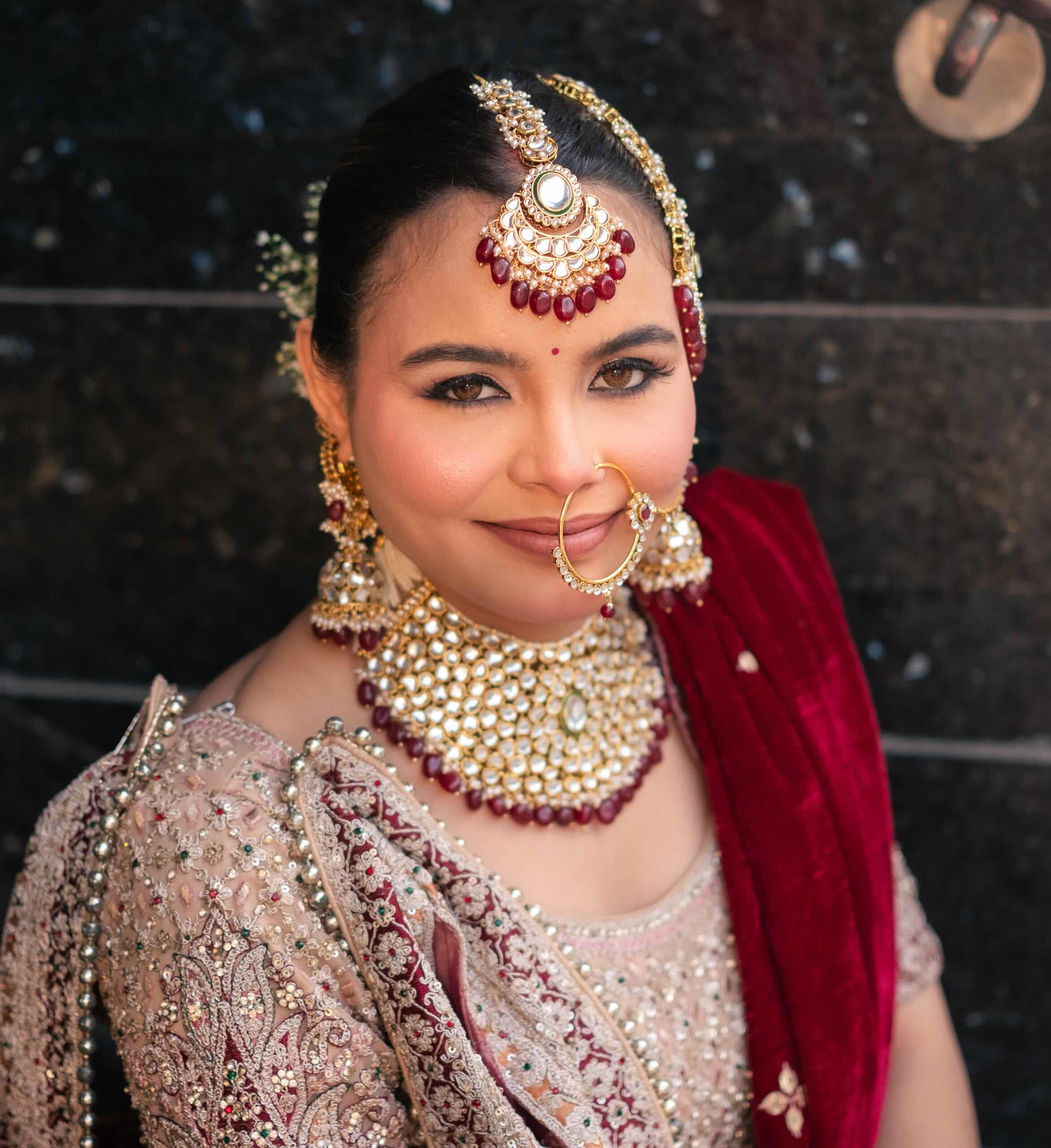Bridal makeup look by Sana Beauty Co - traditional bridal elegance
